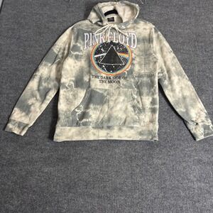 Pink Floyd Hoodie Mens Medium Gray Pullover Dark Side Of The Moon Graphic Rock